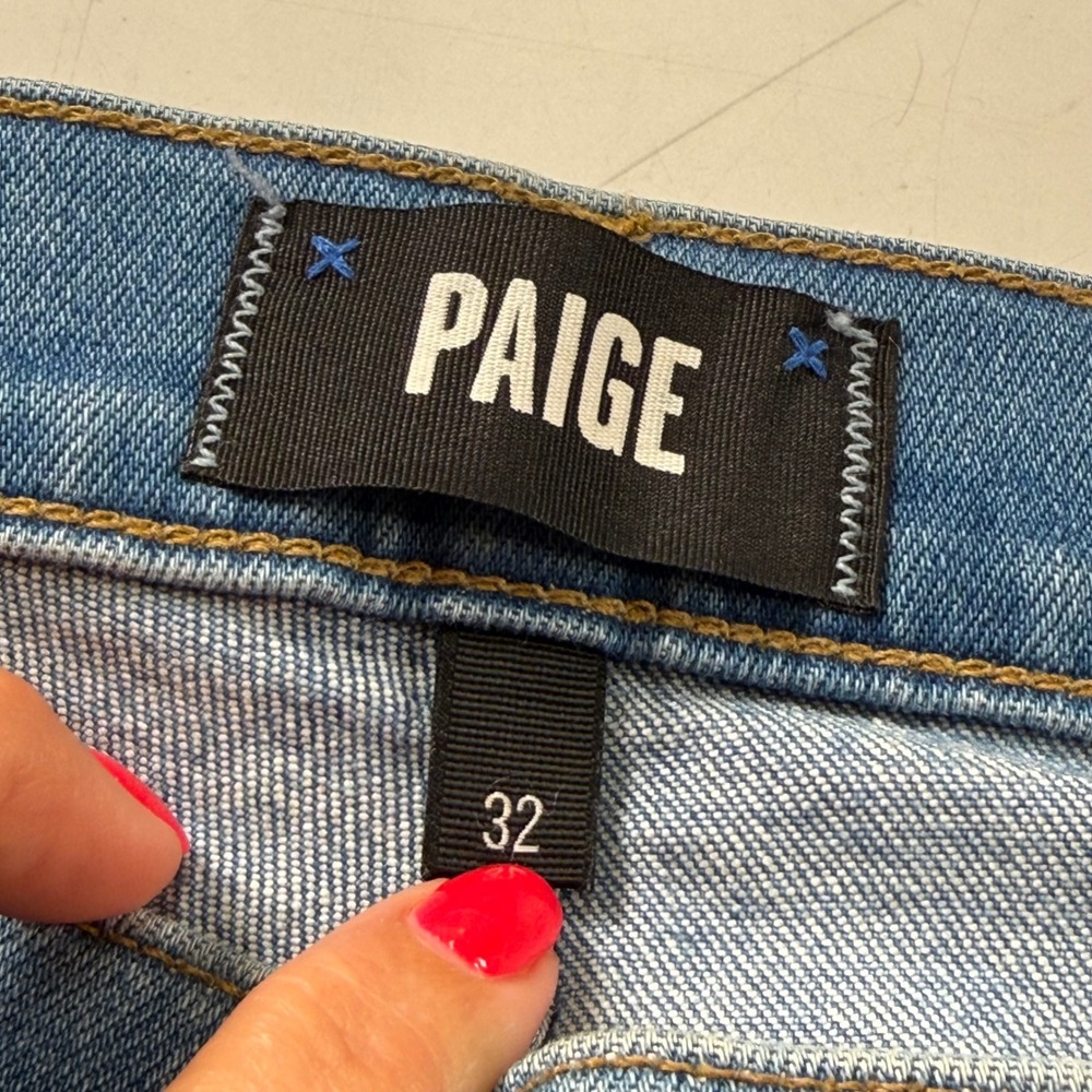 Paige Federal Nielson Jeans Light Wash Straight Leg Stretch Denim Mens Size 32 View 3